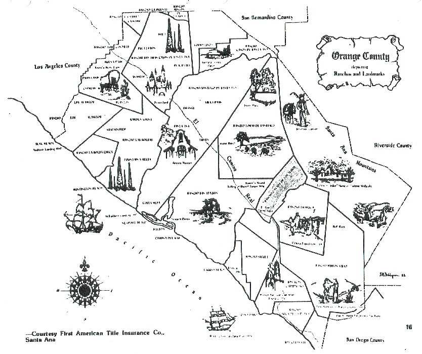 Map of Orange County Ranchos